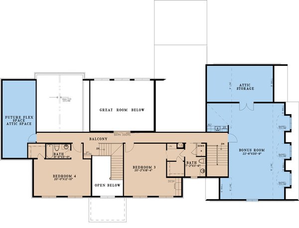 European Floor Plan - Upper Floor Plan #923-312