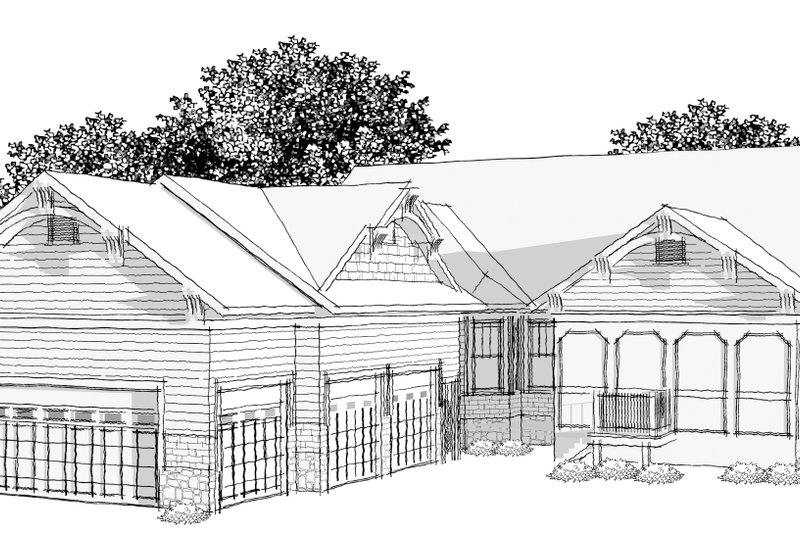 Home Plan - Exterior - Other Elevation 4 for Craftsman House Plan #70-1040 - 2 bed, 2.5 bath
