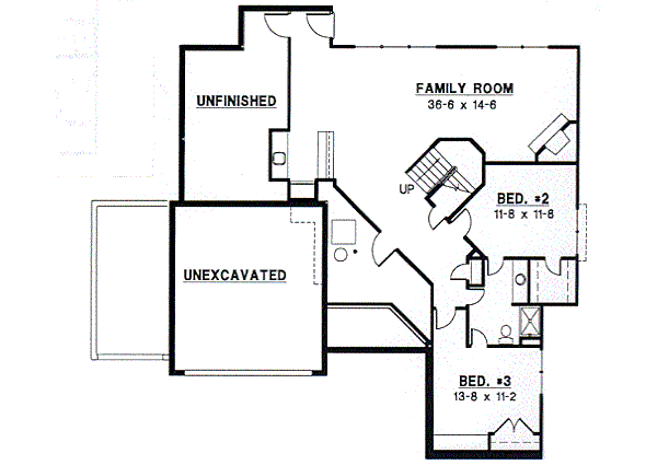 European Floor Plan - Lower Floor Plan #67-361