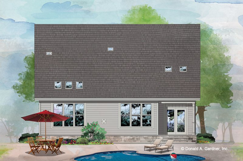 Home Plan - Exterior - Rear Elevation for Cottage House Plan #929-1083 - 3 bed, 2 bath