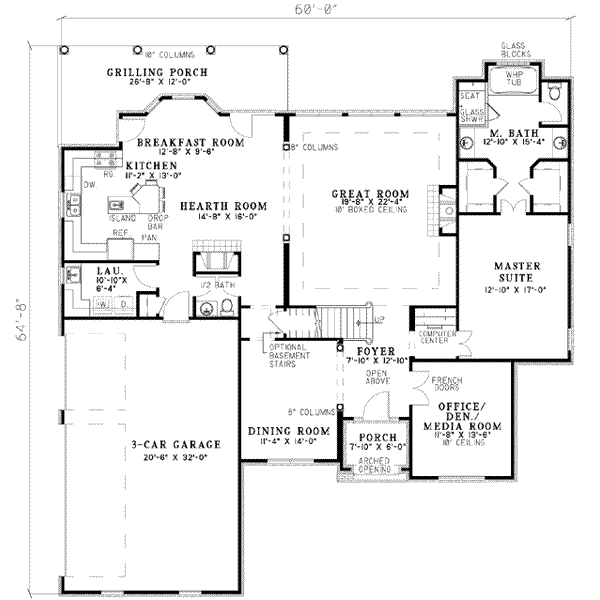 Dream House Plan - Traditional Floor Plan - Main Floor Plan #17-2079