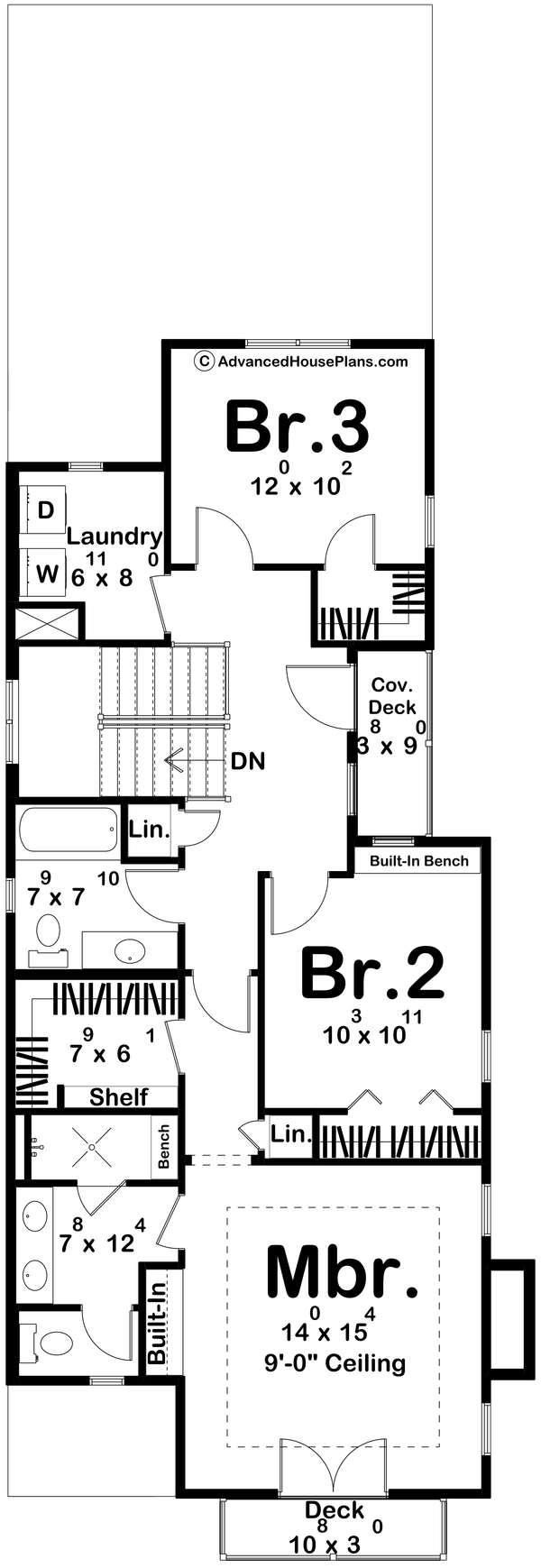 Dream House Plan - Craftsman Floor Plan - Upper Floor Plan #455-400
