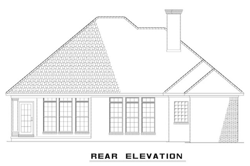 Home Plan - Exterior - Rear Elevation for Ranch House Plan #17-2647 - 3 bed, 2 bath