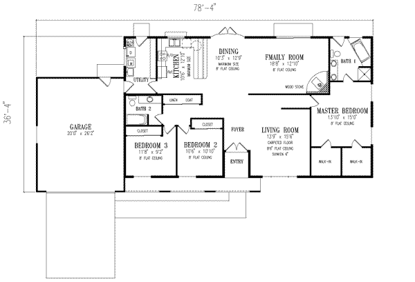 Ranch Floor Plan - Main Floor Plan #1-418