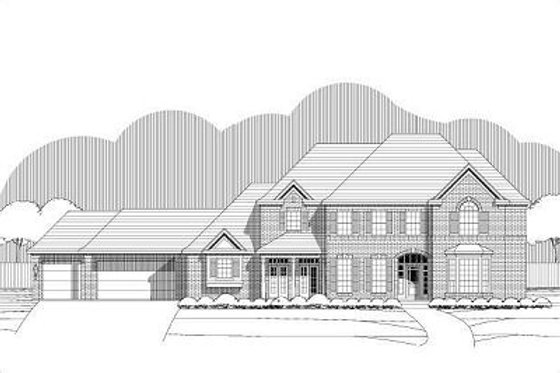 Exterior - Front Elevation for European House Plan #411-760 - 5 bed, 4.5 bath