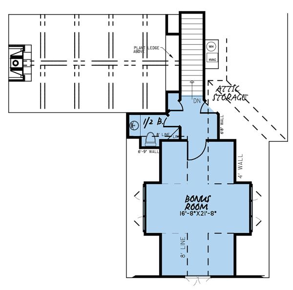 Country Floor Plan - Upper Floor Plan #923-131
