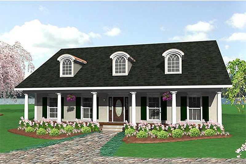 Home Plan - Front view - 2050 square foot country home