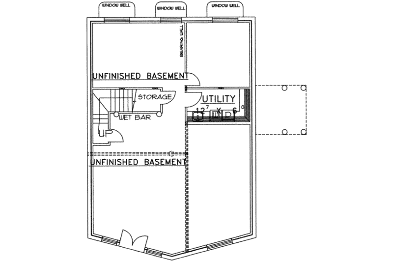 Home Plan - Floor Plan - Lower Floor for Cabin House Plan #117-311 - 3 bed, 2 bath