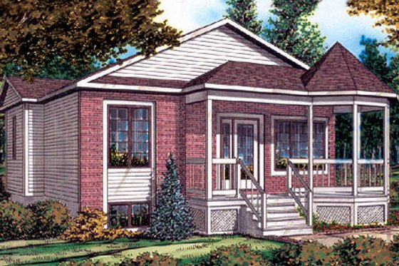 Exterior - Front Elevation for Traditional House Plan #138-213 - 2 bed, 1 bath
