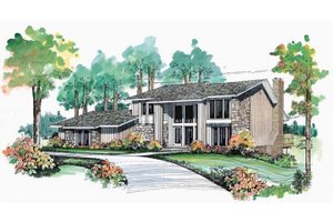 Contemporary Exterior - Front Elevation Plan #72-454