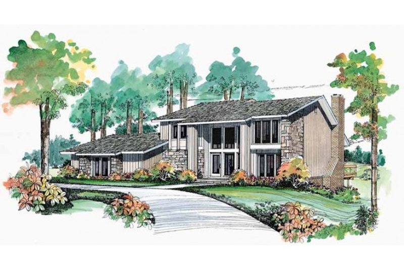 Home Plan - Contemporary Exterior - Front Elevation Plan #72-454