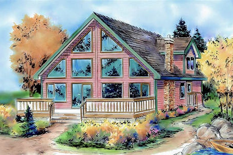 Architectural House Design - Cabin Exterior - Front Elevation Plan #18-4504