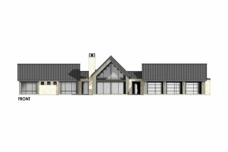 House Design - Exterior - Front Elevation 5 for Modern House Plan #1096-48 - 4 bed, 3.5 bath