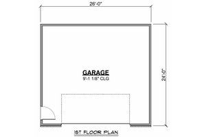 Floor Plan - Main Floor for Craftsman House Plan #1064-63, 0 bath