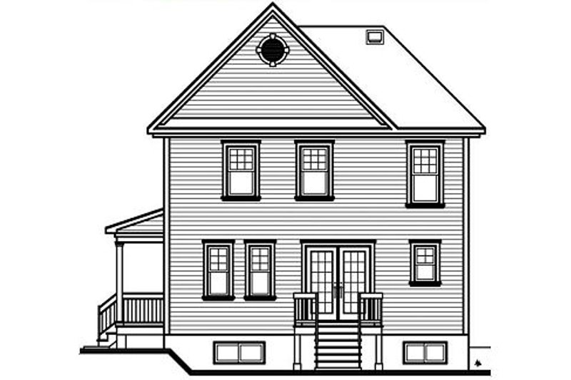 Home Plan - Exterior - Rear Elevation for Country House Plan #23-475 - 3 bed, 1.5 bath