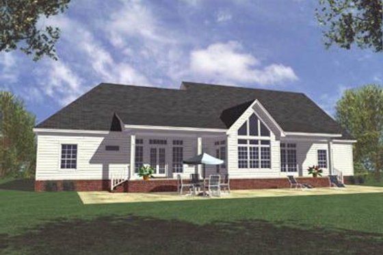 Exterior - Rear Elevation for Country House Plan #21-111 - 3 bed, 3 bath