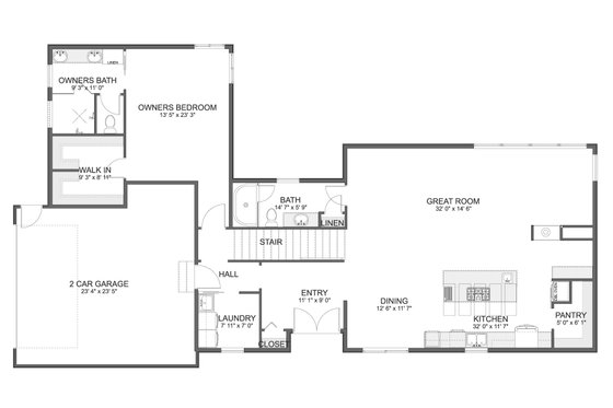 Floor Plan - Main Floor for Modern House Plan #1060-236 - 4 bed, 4 bath