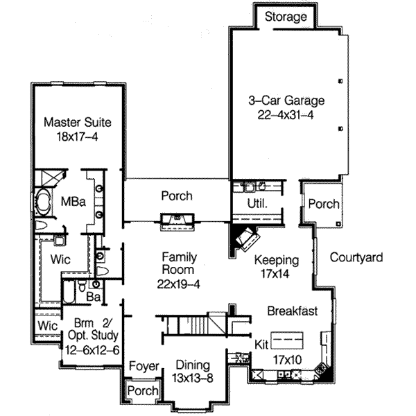 Dream House Plan - European Floor Plan - Main Floor Plan #15-291