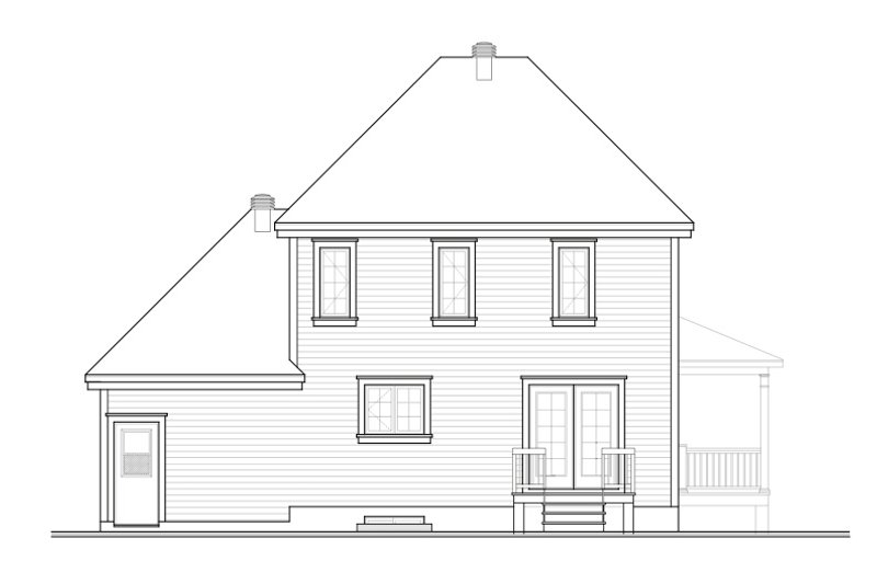 Dream House Plan - Exterior - Rear Elevation for Country House Plan #23-482 - 3 bed, 2 bath