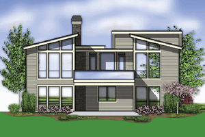 Exterior - Rear Elevation 1 for Modern House Plan #48-606 - 4 bed, 4 bath