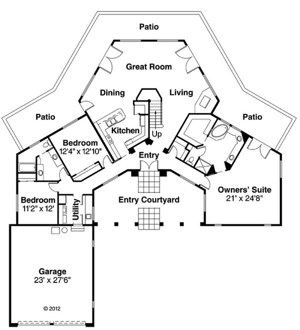 Home Plan - Mediterranean Floor Plan - Main Floor Plan #124-572
