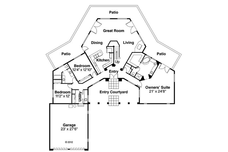 Home Plan - Floor Plan - Main Floor for Mediterranean House Plan #124-572 - 3 bed, 3 bath