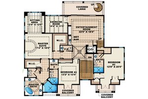 Floor Plan - Main Floor for Mediterranean House Plan #27-451 - 4 bed, 5.5 bath