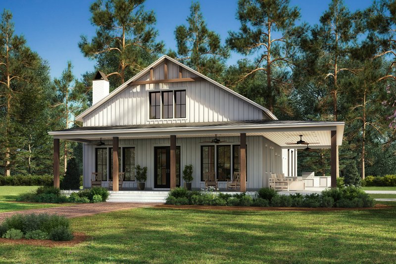 Dream House Plan - Exterior - Front Elevation 4 for Barndominium House Plan #430-342 - 4 bed, 3 bath