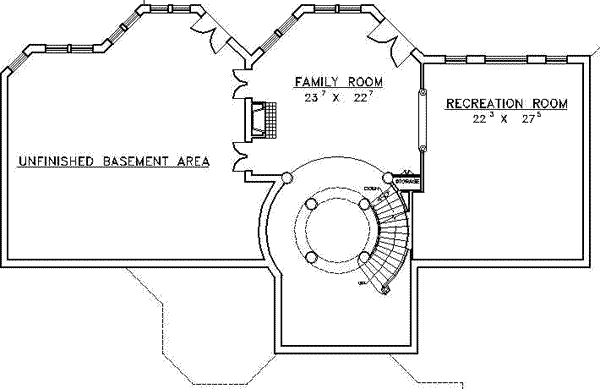 House Design - Traditional Floor Plan - Lower Floor Plan #117-228