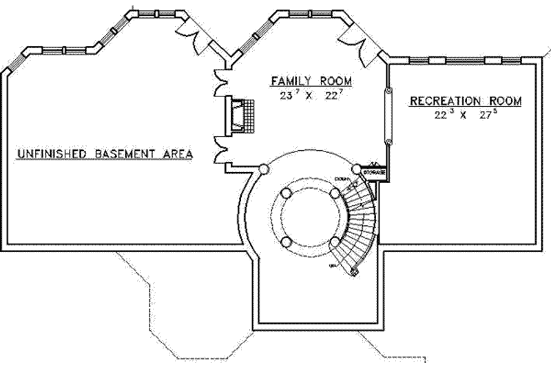 Architectural House Design - Floor Plan - Lower Floor for Traditional House Plan #117-228 - 6 bed, 7 bath