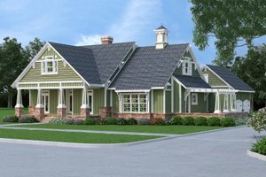 Craftsman Exterior - Front Elevation Plan #45-377