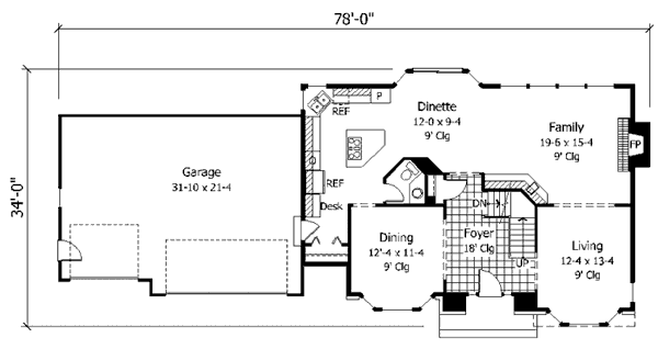 European Floor Plan - Main Floor Plan #51-121