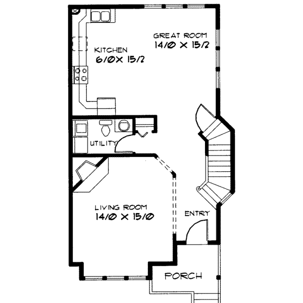 Traditional Floor Plan - Main Floor Plan #303-366