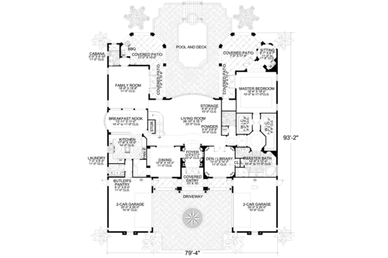 Floor Plan - Main Floor for Mediterranean House Plan #420-179 - 5 bed, 5 bath
