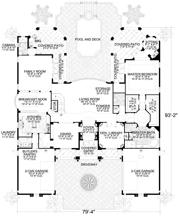Mediterranean Floor Plan - Main Floor Plan #420-179