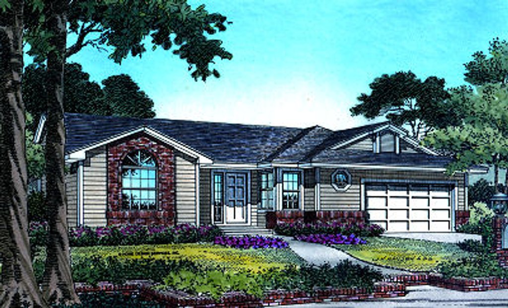Ranch Style House Plan - 3 Beds 2 Baths 1300 Sq/Ft Plan #417-113