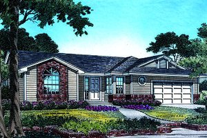 Ranch Exterior - Front Elevation Plan #417-113