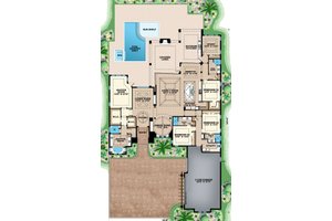Floor Plan - Main Floor for Mediterranean House Plan #27-553 - 4 bed, 4 bath