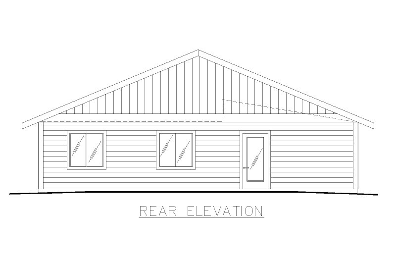 Dream House Plan - Exterior - Rear Elevation for Cottage House Plan #117-1023 - 3 bed, 1 bath