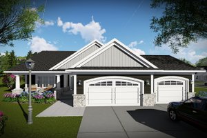 Ranch Exterior - Front Elevation Plan #70-1484