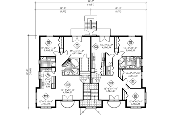 Floor Plan - Other Floor for European House Plan #25-306 - 20 bed, 8 bath