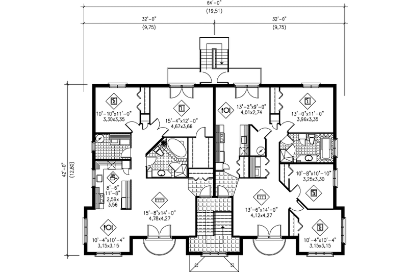 Architectural House Design - Floor Plan - Other Floor for European House Plan #25-306 - 20 bed, 8 bath