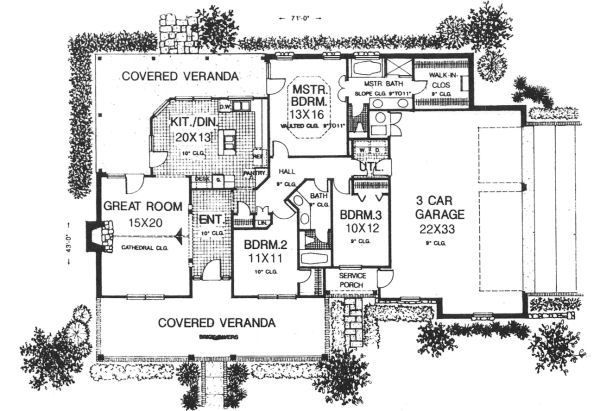 Country Floor Plan - Main Floor Plan #310-604