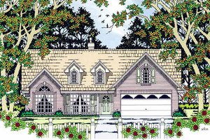 Cottage Exterior - Front Elevation Plan #42-398