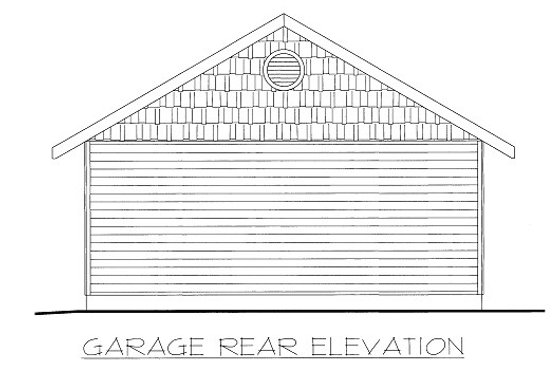 Exterior - Rear Elevation for Traditional House Plan #117-665, 0 bath