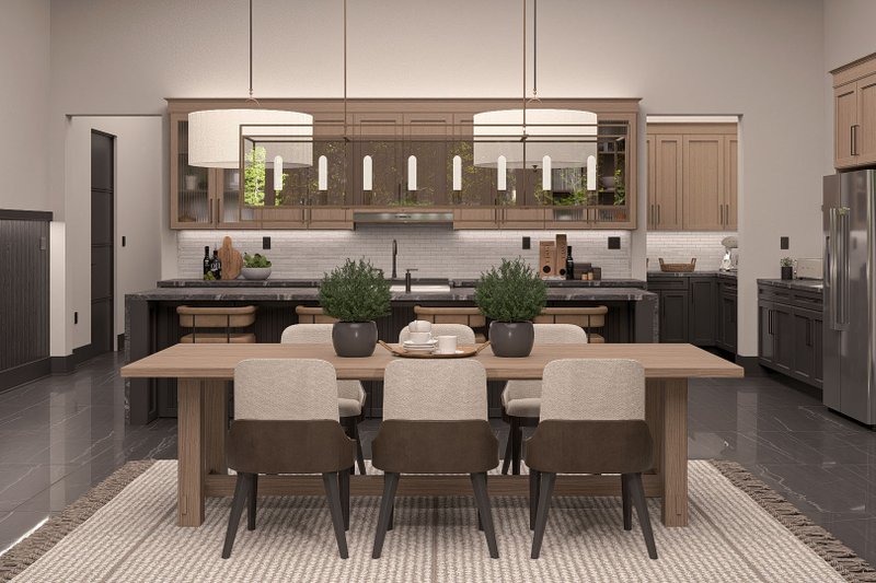 House Design - Interior - Dining Room for Barndominium House Plan #455-327 - 3 bed, 2.5 bath