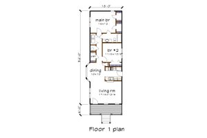 Floor Plan - Main Floor for Cottage House Plan #79-103 - 2 bed, 1 bath