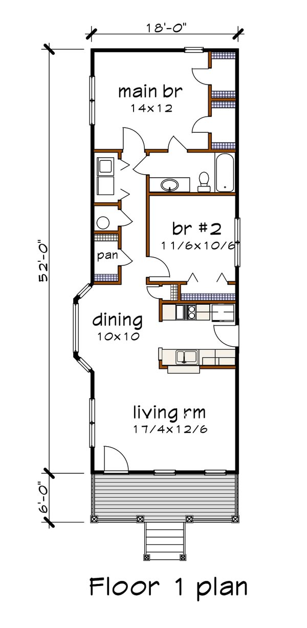 House Blueprint - Cottage Floor Plan - Main Floor Plan #79-103