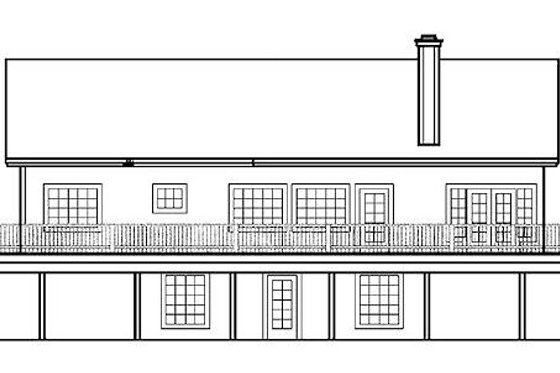 Exterior - Rear Elevation for Traditional House Plan #60-651 - 3 bed, 2 bath