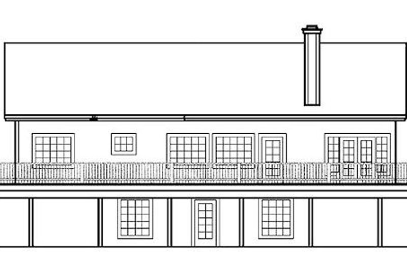 Home Plan - Exterior - Rear Elevation for Traditional House Plan #60-651 - 3 bed, 2 bath